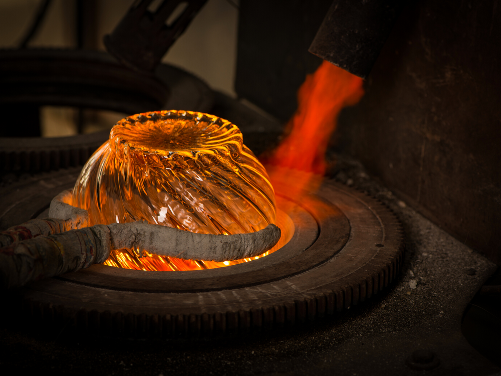 Close-up of a glass snowflake ornament