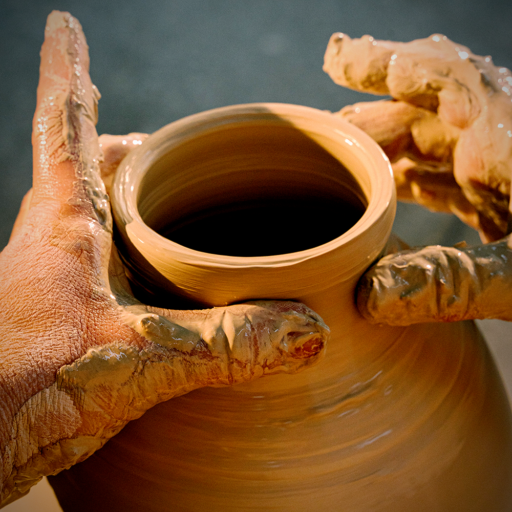 throwing pottery