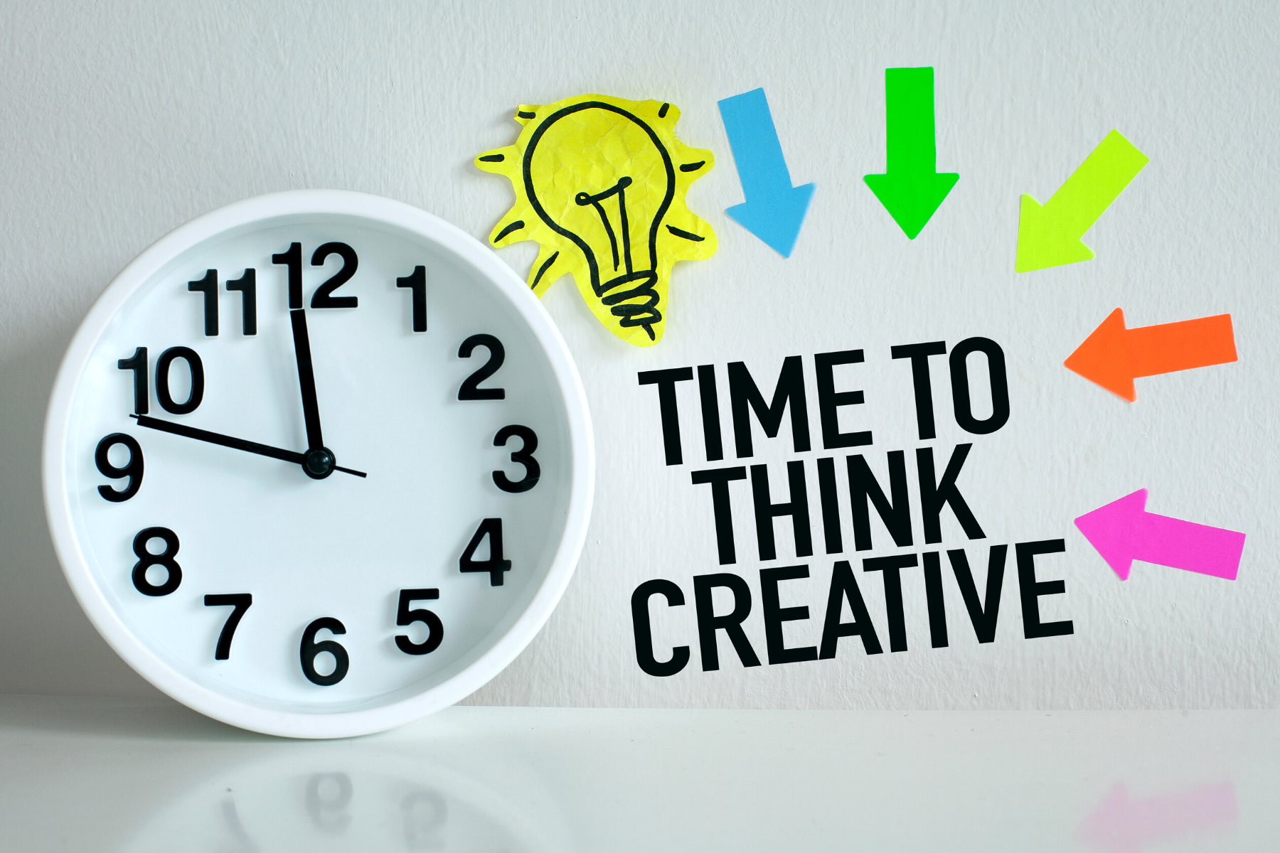 Time to think. Think Creative. Think времена. Time to create.